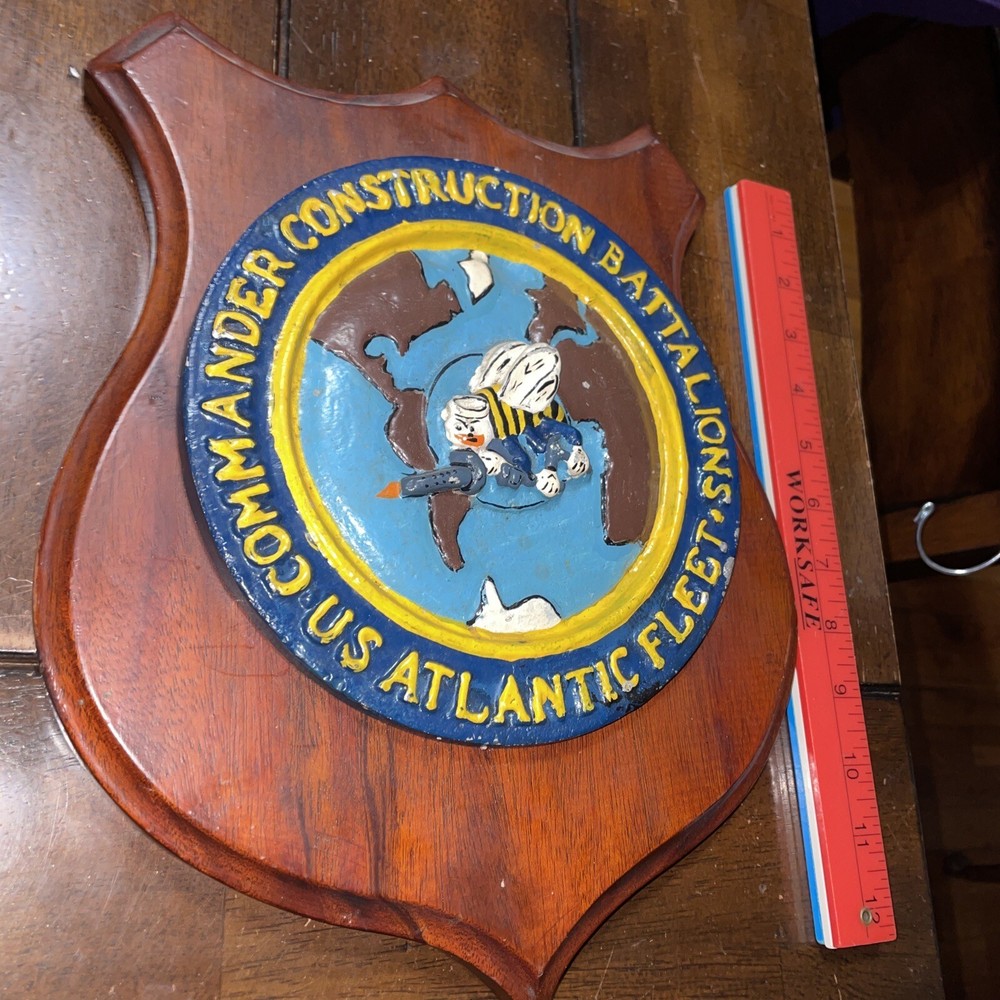 Commander Construction Battalions Original Vietnam War Plaque US Atlantic Fleet