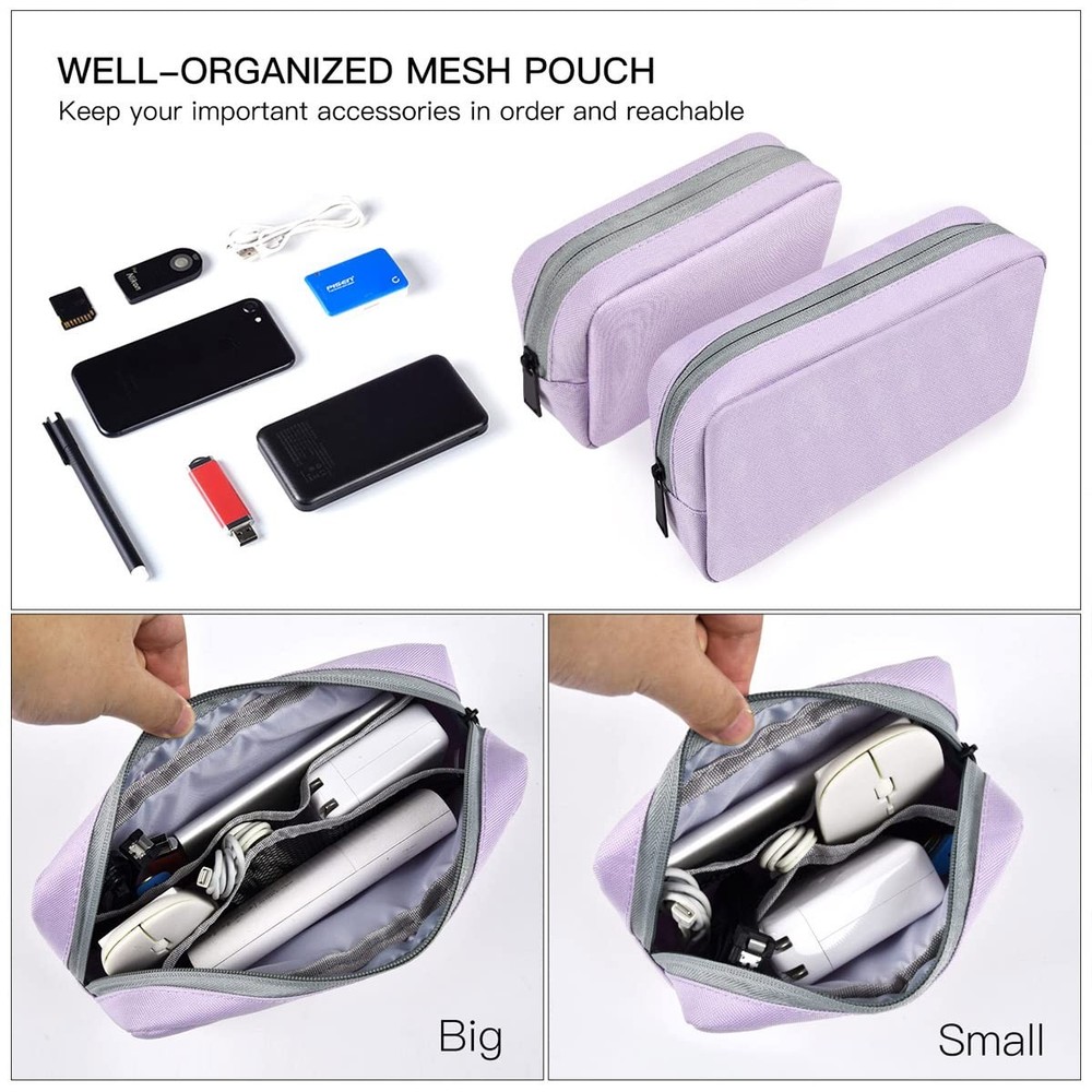 Universal Electronics Accessories Bag Pouch, 2-Pack Portable Soft Carrying Ca...