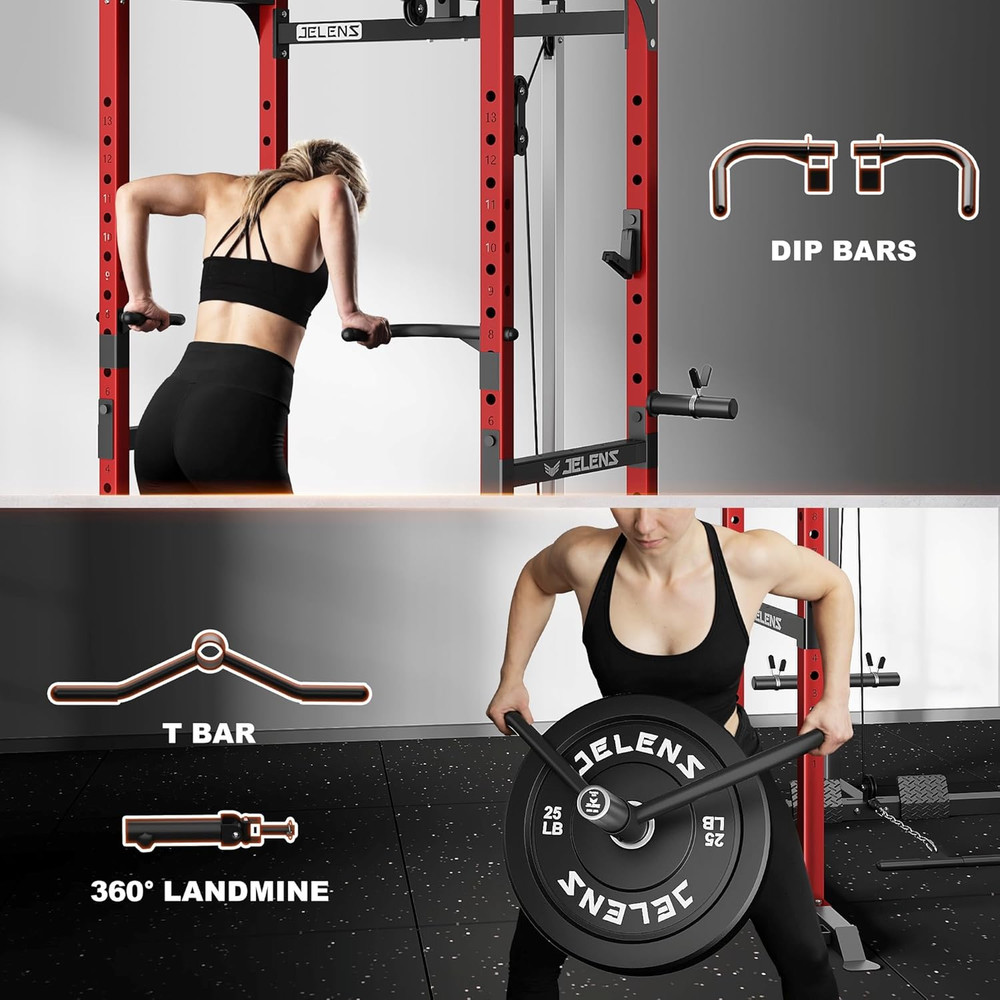 S21 Power Cage, Multi-Function Power Rack with Adjustable Cable Crossover System
