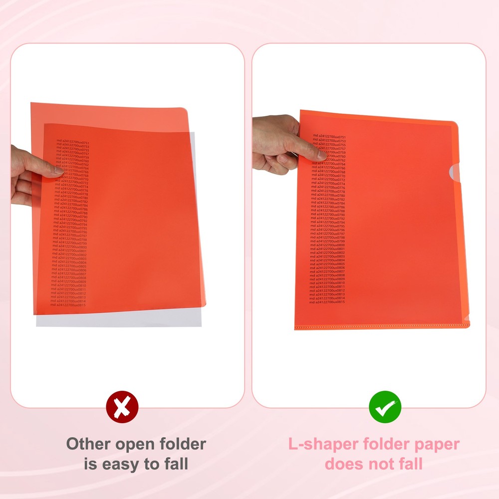 A4 Plastic Folders, 40 Pack Clear Folders l Type Pockets Documents, Orange