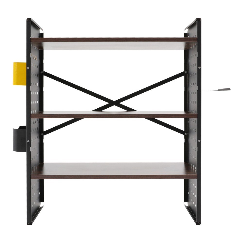 3-Tier Desktop Bookshelf, Versatile Countertop Organizer with Pegboards