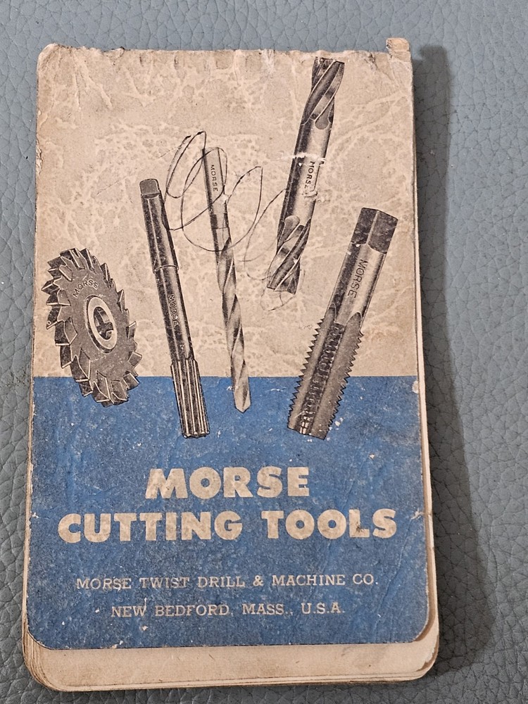 Vintage Morse Cutting Tools Machinist’s Practical Guide Massachusetts