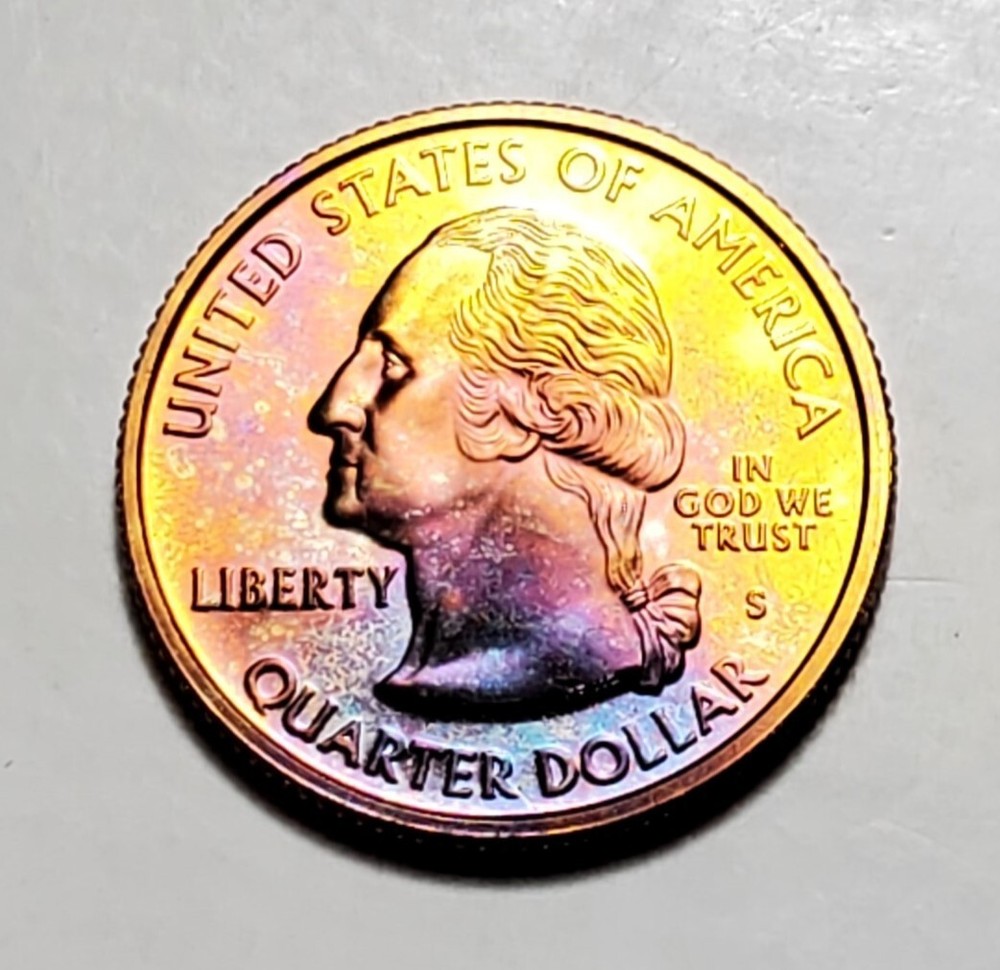 TONED 2003 S ARKANSAS STATE QUARTER CLAD PROOF UNC #C5454