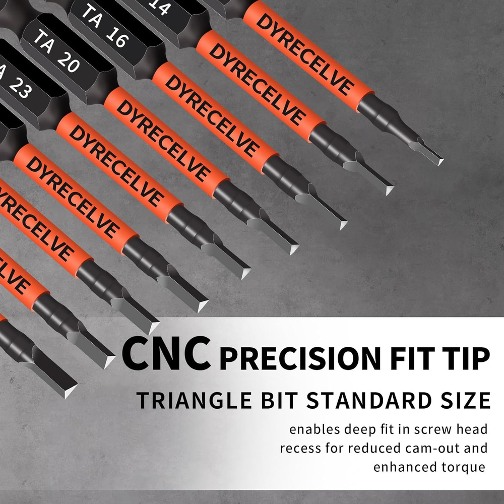 10-Pack Triangle Screwdriver Set Premium Steel Triangle Bit Long Magnetic Head