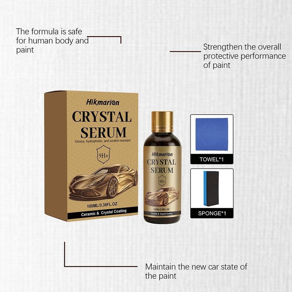Ceramic Coating Agent, Crystal Serum Glossy, Hydrophobic& Scratch- Resistant HOT