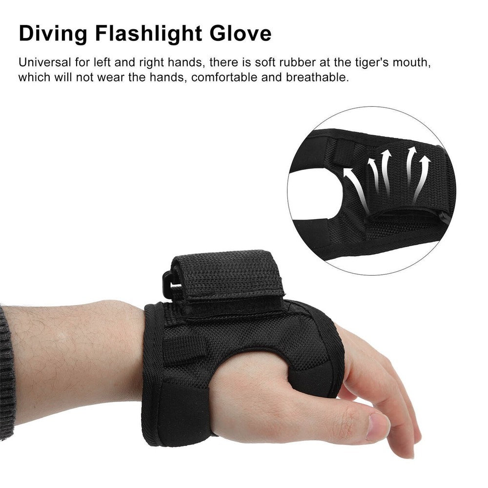 Diving Flashlight Hand and Arm Strap Universal Adjustable Soft Hand Mount Waist