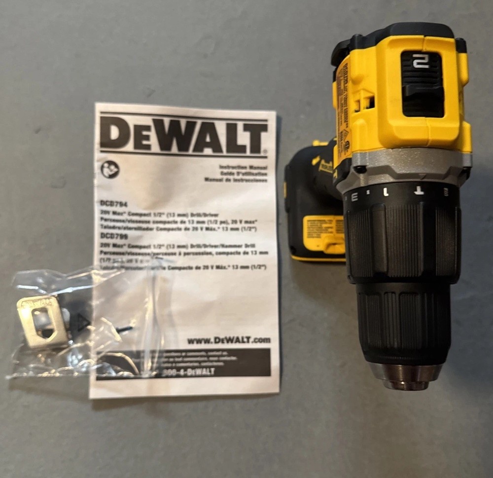 DEWALT DCD799B 20V MAX ATOMIC BRUSHLESS 1/2” Hammer Drill (Tool Only)