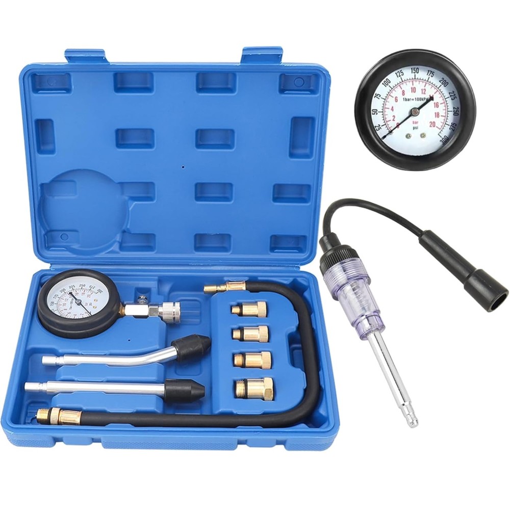 Professional Compression Tester Kit with Spark Plug Tester - Durable & Effective