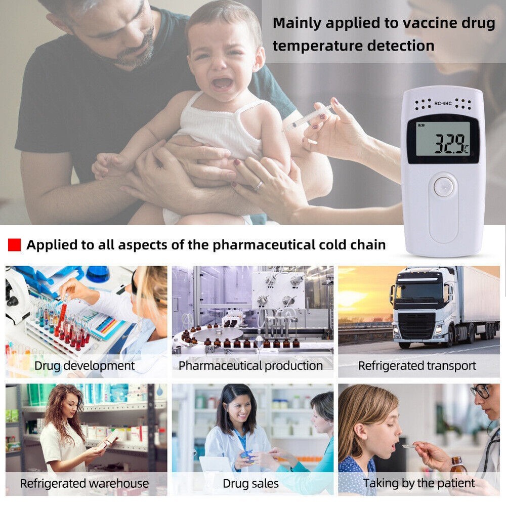 Handheld LCD Display Temperature&Humidity Data Logger Digital Recorder Monitor e