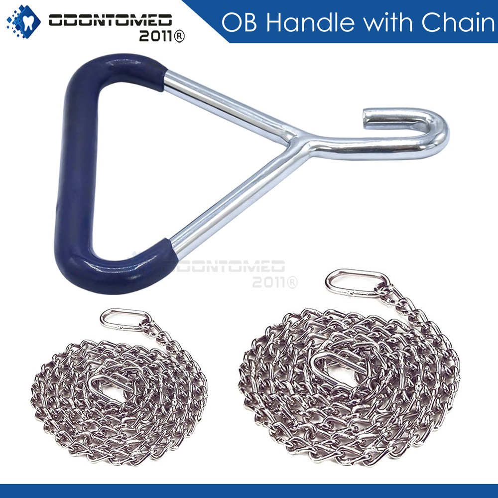 Calf Pulling Puller Chain 30'' 60'' with OB Handle Goat Gripper Dairy Delivery