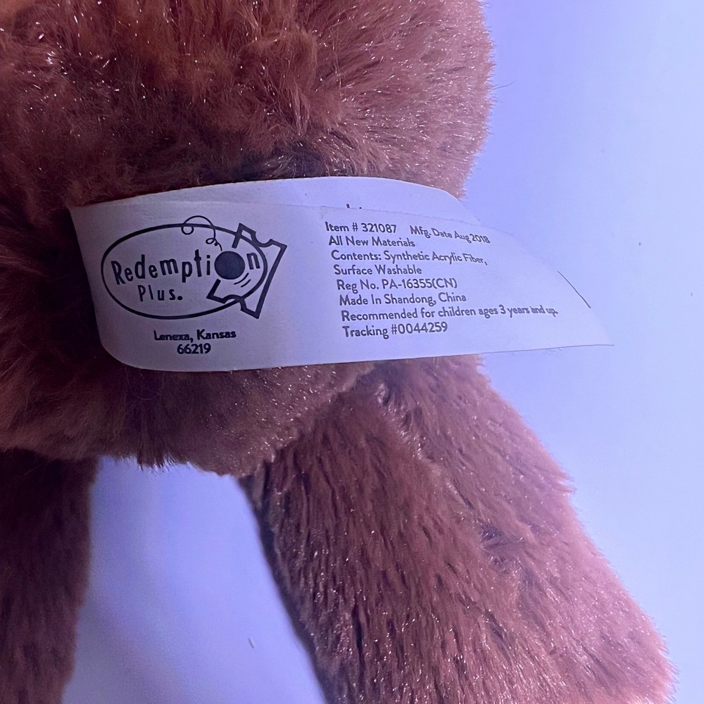 Redemption Plus Small Sloth Plush Brown Tan Three-Toed Stuffed Animal