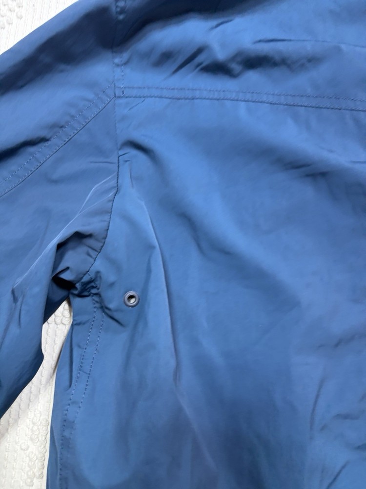 Orlebar Brown Shell Bomber Jacket Men Medium Stowable Hood Blue Full Zip