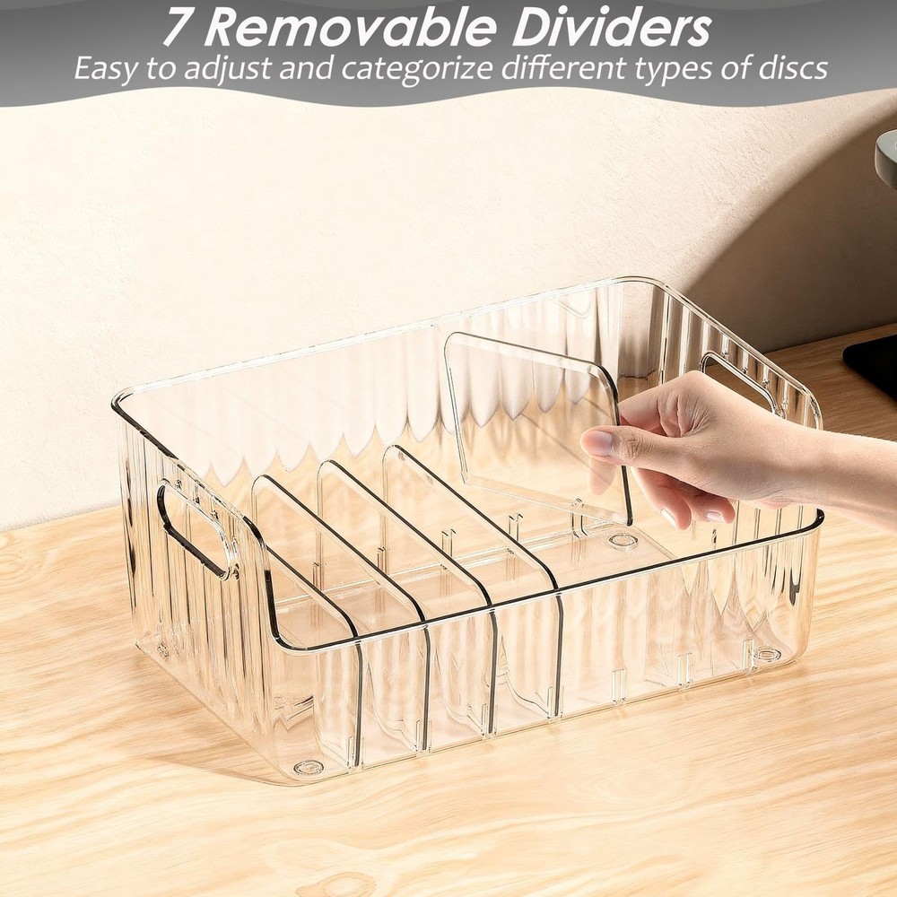 Clear CD Holder 2 Pack, Plastic CD Storage Box, CD Storage Racks, DVD Storag ...