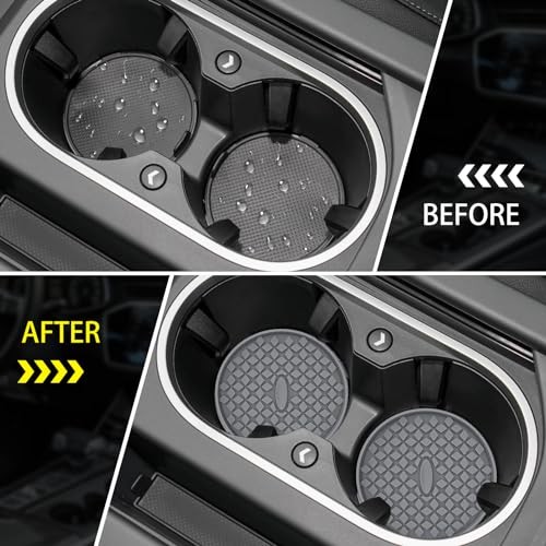 Car Cup Coasters [4 Pack] Silicone Car Coasters/Cup Mats, Non 4 Pack-deep Grey