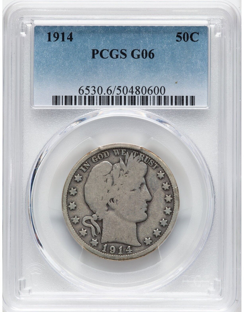 1914 BARBER HALF DOLLAR PCGS G6