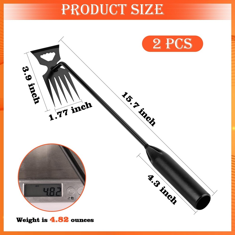 BokingOne Weed Puller Tool Garden Pulling Tool, 4-Tine 5-Tine black
