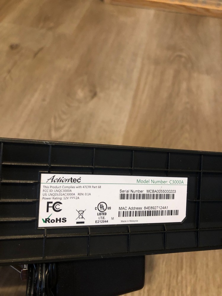 CenturyLink C3000A Modem Router Combo – Tested – Includes AC Power TESTED