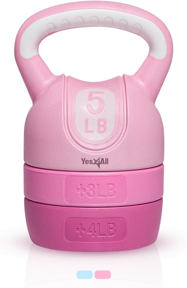 Adjustable Pink Kettlebell Set - Compact Home Gym Solution for Strength Training