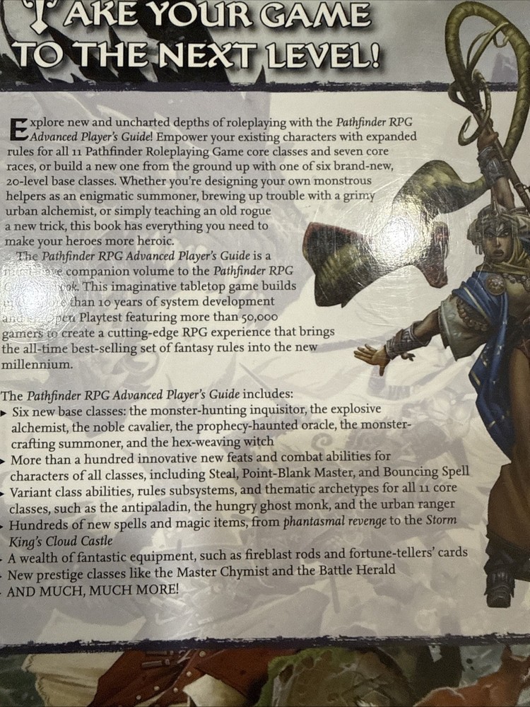 Pathfinder Advanced Players Guide (2017, 1st Print) Softcover AD&D PB Book