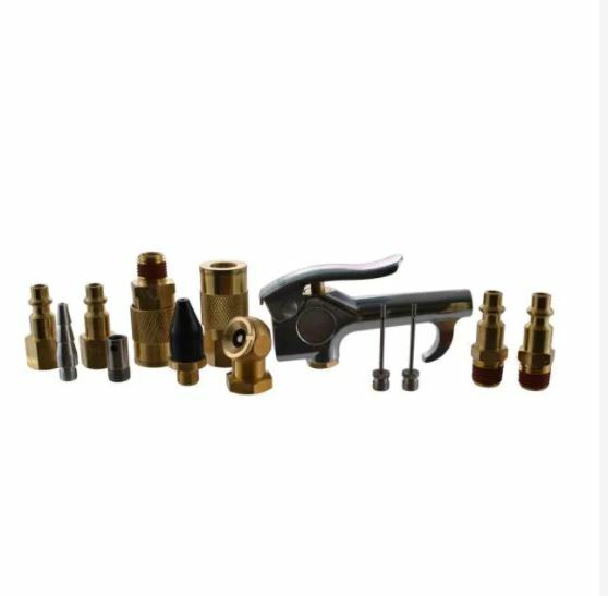 Husky 13 Piece Brass Air Compressor Accessory Kit Tool Hose Easy Fitting Kit