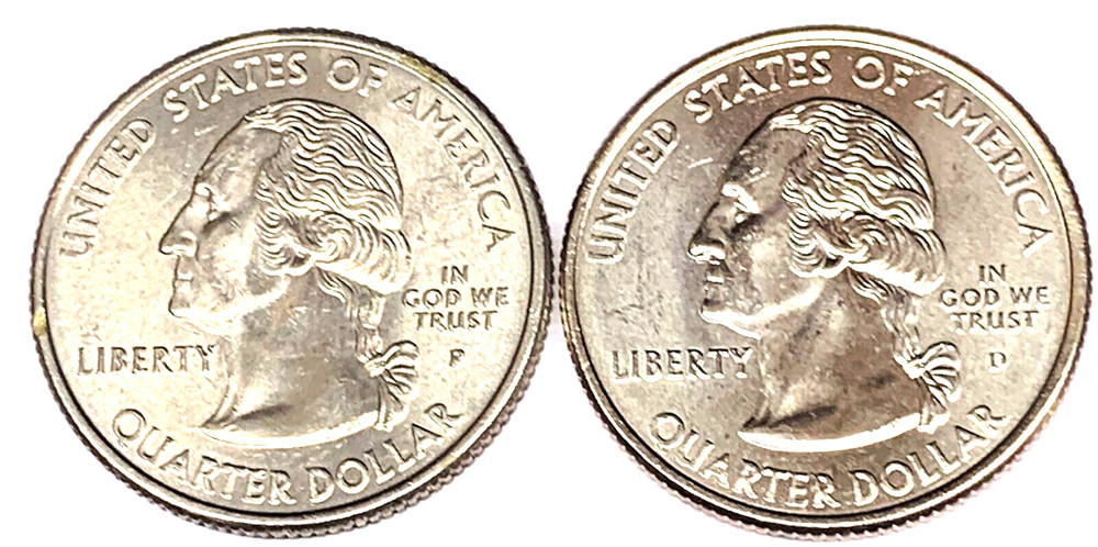 # C036 MASSACHUSETTS STATEHOOD QUARTERS, P & D from MINT ROLLS