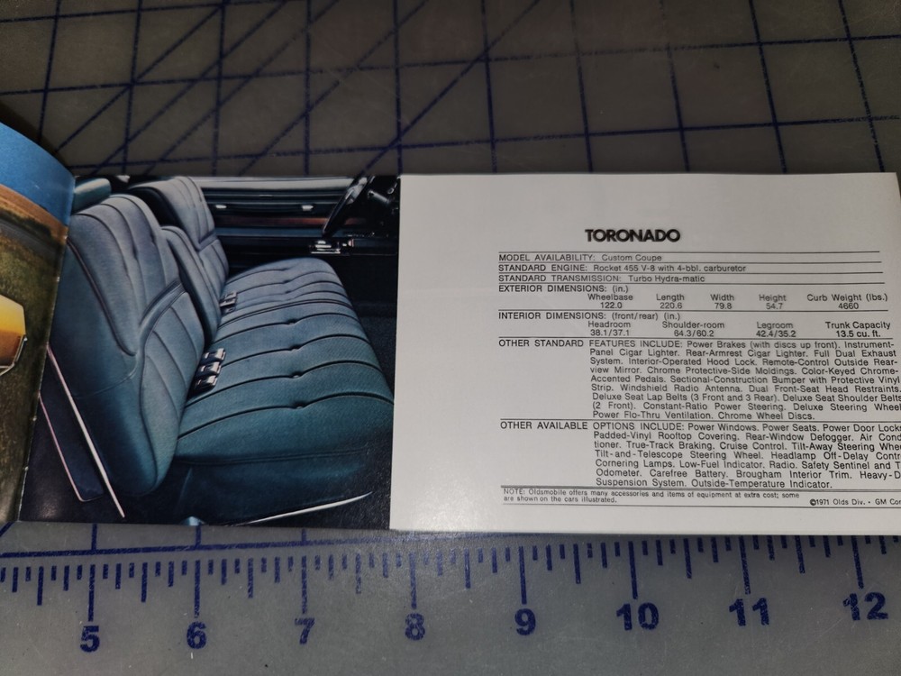 1972 Oldsmobile Brochure Full Line Original