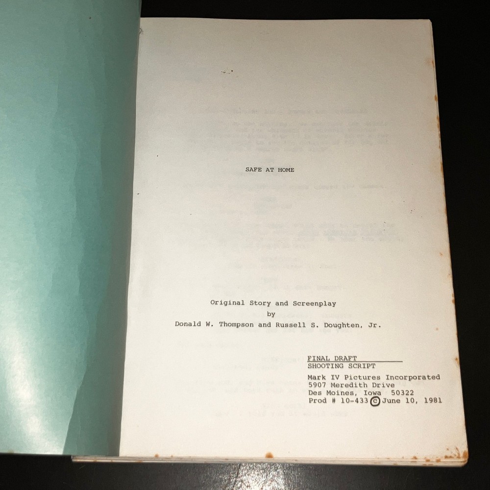 HOME SAFE! (1981) Shooting Script / "Safe At Home" Early Title / Drama + COA!