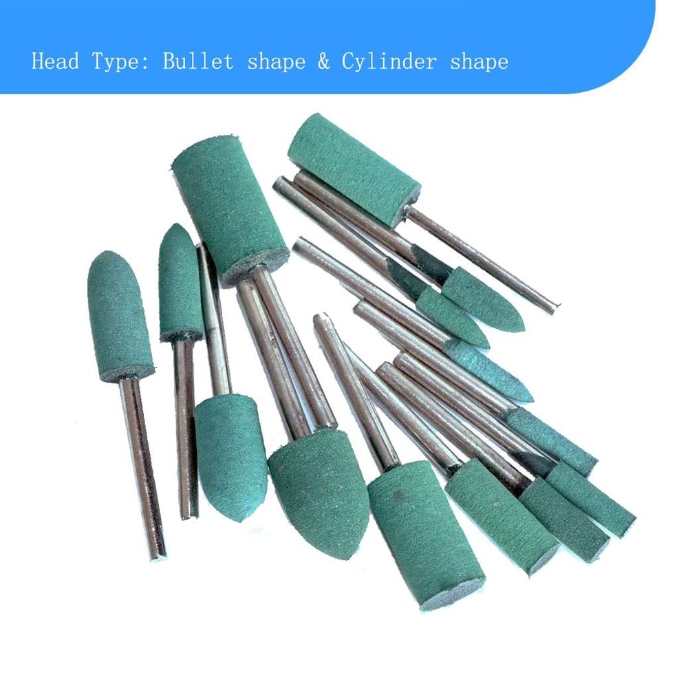 20 Pcs Rubber Polishing Bits, 1/8'' Shank Silicone Rubber Buffing Tools Polis...