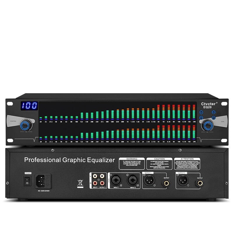 Digital Equalizer Graphic Equalizer Dual 31-Band Spectrum Display for Stage Home