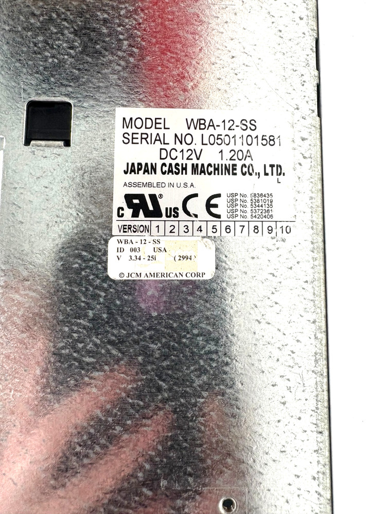 JCM WBA-13-SS BILL VALIDATOR