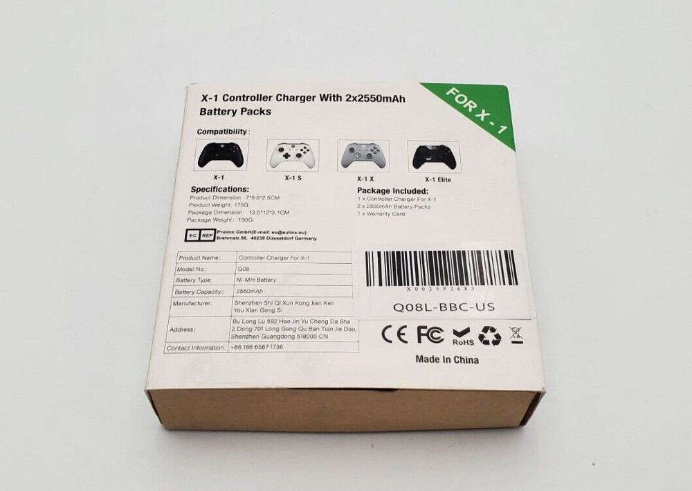 NEW X-1 Controller Charger with 2x2550mAh Battery Packs for XBOX Controller