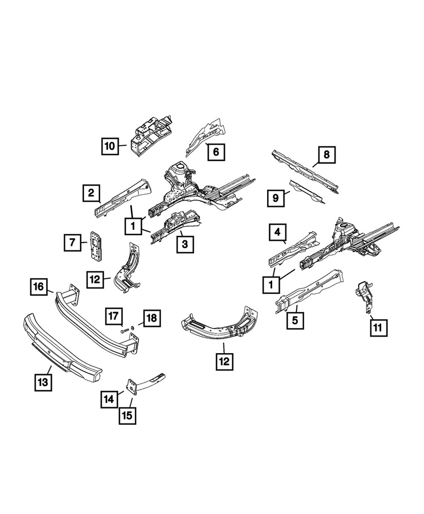 Genuine Mopar Front Siderail Plate Right 68563722AA