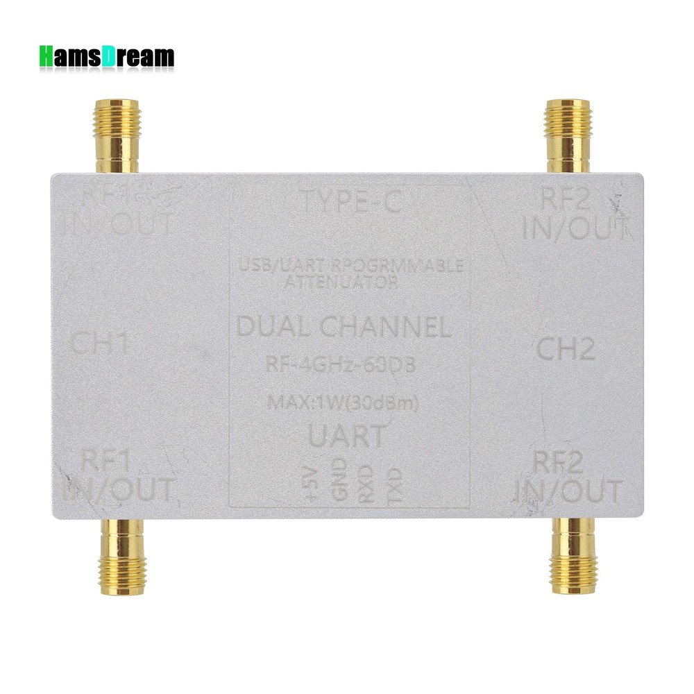 RF-4GHz-60DB Programmable Attenuator RF Attenuator (Main Unit + Cable) for PC