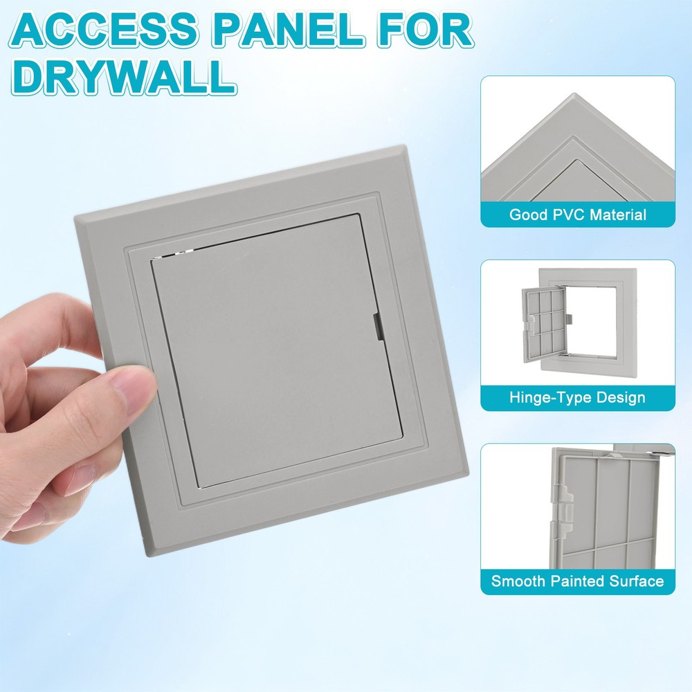 1-Pack Access Panel for Drywall, 3.7x3.7" Plastic Wall Hole Cover [Gray]