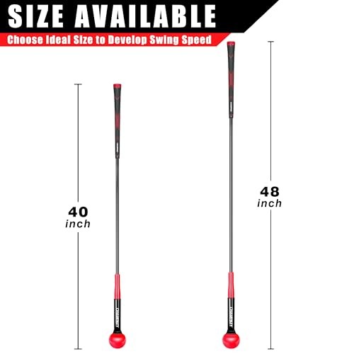 Golf Swing Trainer - Tempo & Flexibility Training Aids Warm-Up Stick 48" Red