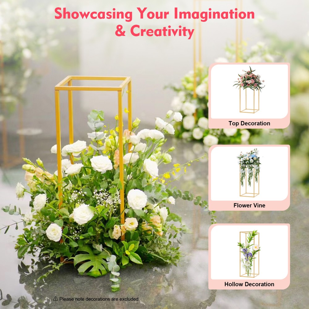 Gold Metal Flower Stand Rectangular Rack For Wedding Table Centerpieces Decor ??