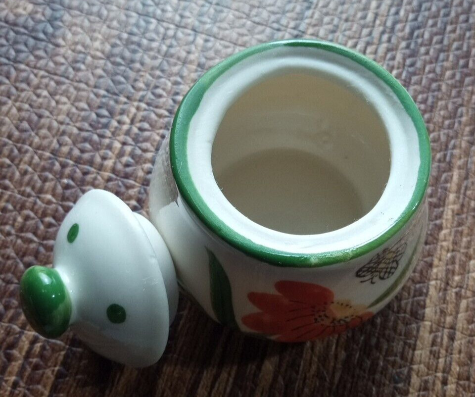 Ceramic Flower Sugar bowl 3 1/4"