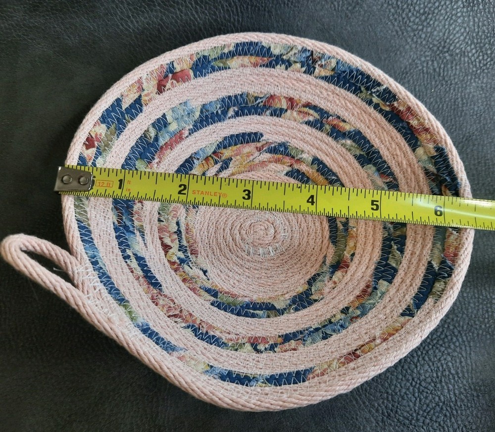 Hand Crafted Rope Bowl Coiled Pink