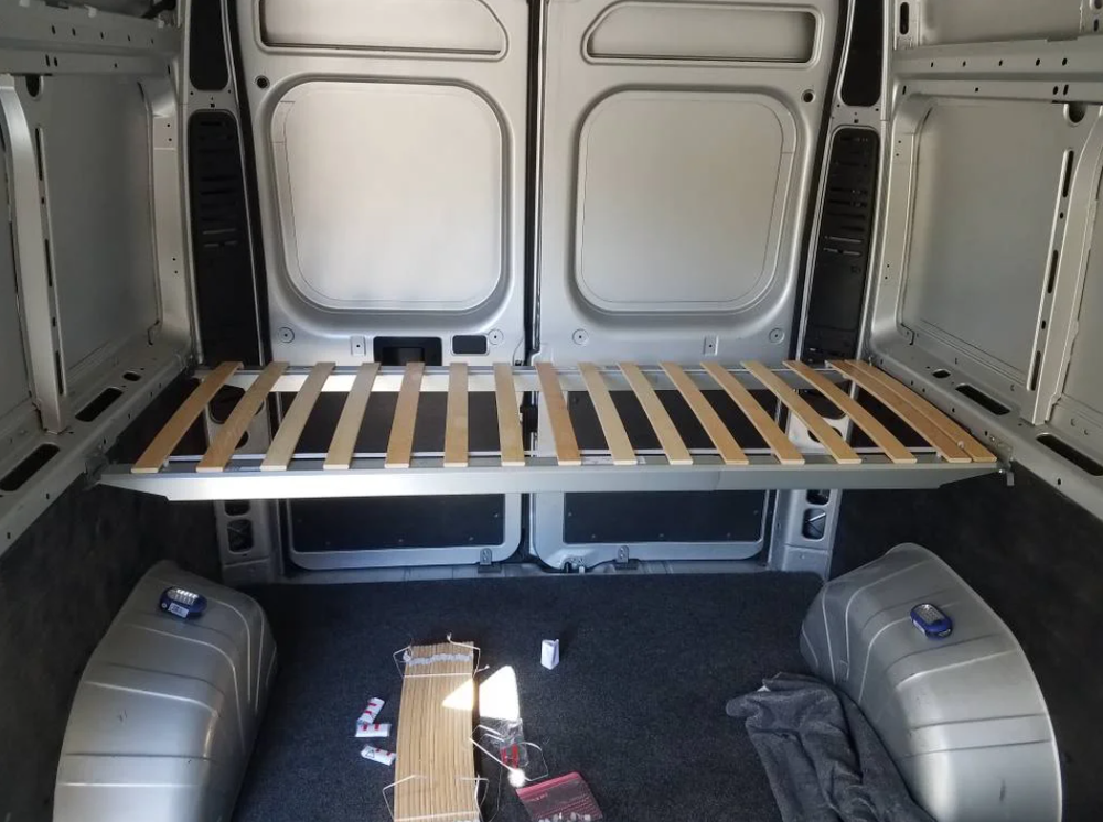2x Beam Camper Van Twin Bed Central Support Adjustable 55" to 79" Sleeper