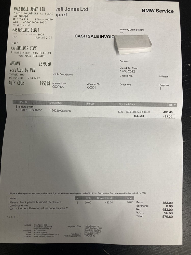 Bmw m135i caliper (f40)