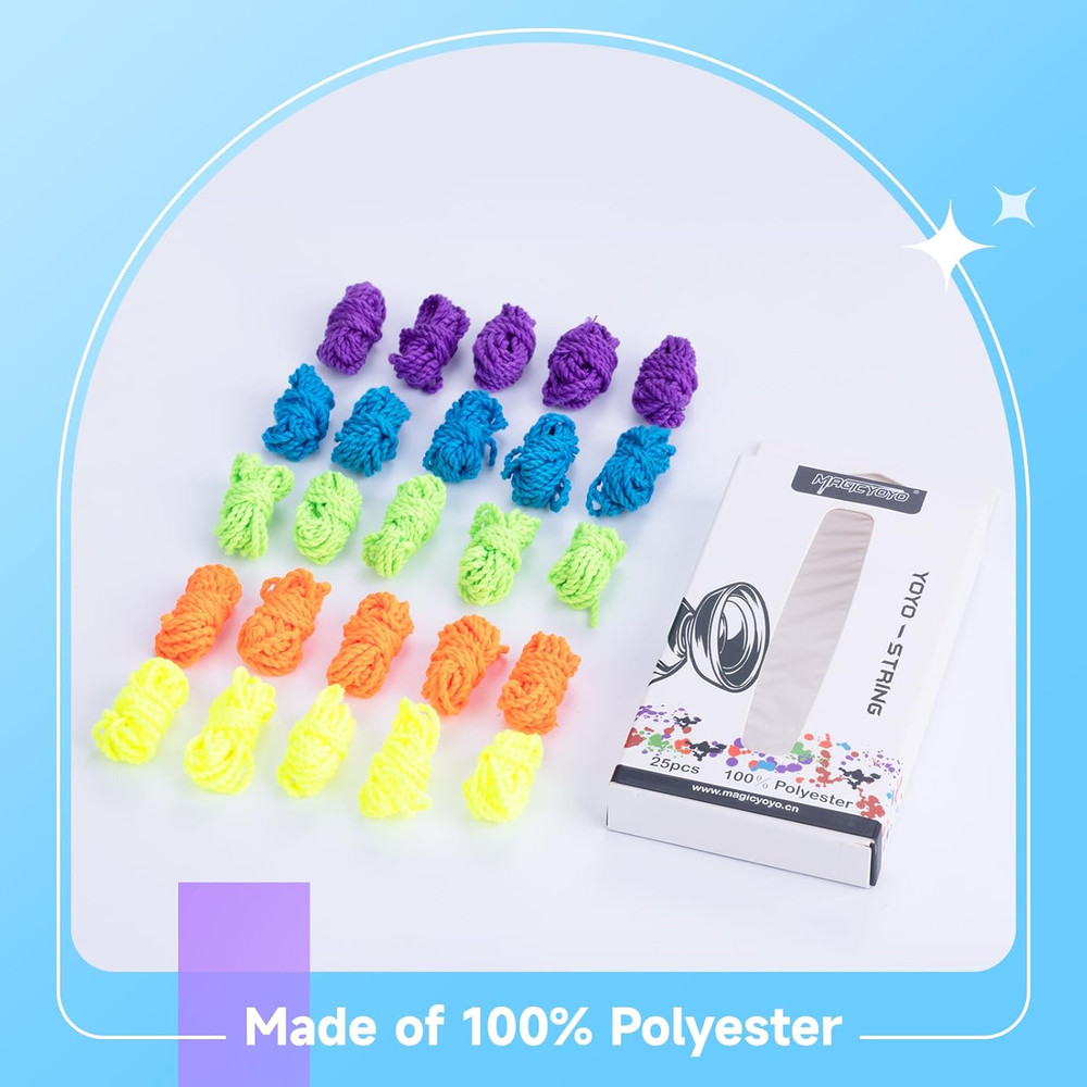 25 Pack Yoyo Strings - Professional Polyester Replacement Yoyo Strings for Respo