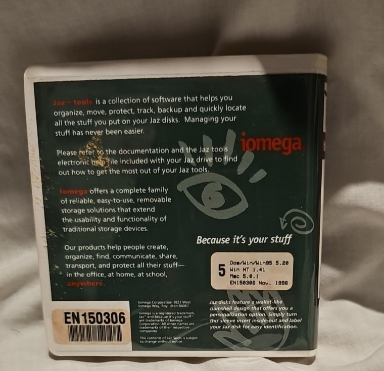 Iomega Jaz Disk Tools 1GB Sealed