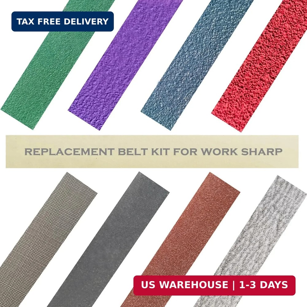 18 PCS 3/4" x 12" Replacement Knife Sharpener Sanding Belt Kit for Work Sharp Kn