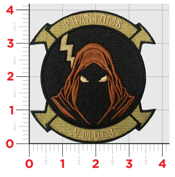 MARINE CORPS VMU-3 PHANTOMS EMBROIDERED HOOK & LOOP PATCH