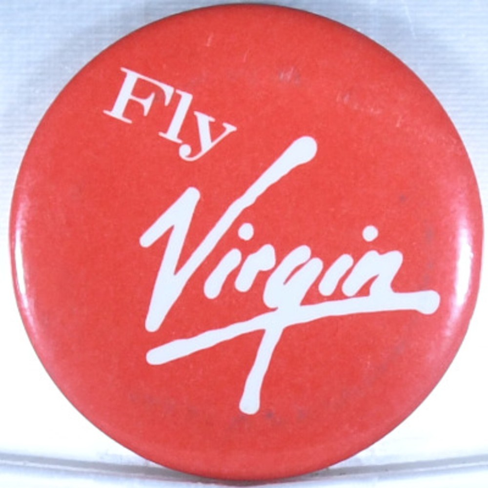 Fly Virgin Airlines 1.25in Pinback Button