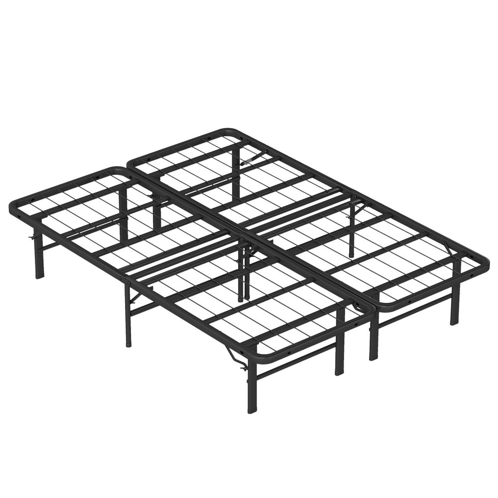 New Modern Bi-Fold Folding Platform Metal Bed Frame Mattress Foundation BF