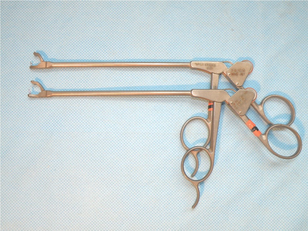 SHUTT Arthroscopy forceps curved Left & Right Suture Passer set