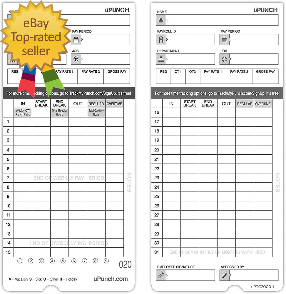 100 Time Cards for HN4000