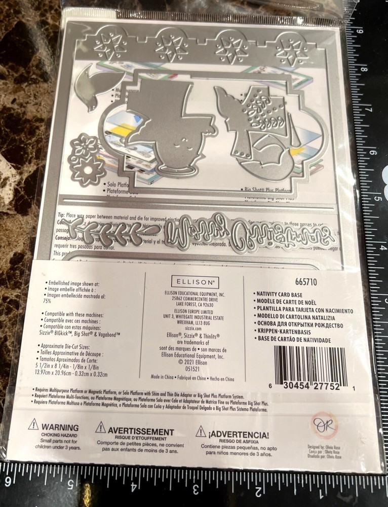 2021 Sizzix Thinlits Nativity Card Base Die Set 12 Pcs 665710 by Olivia Rose