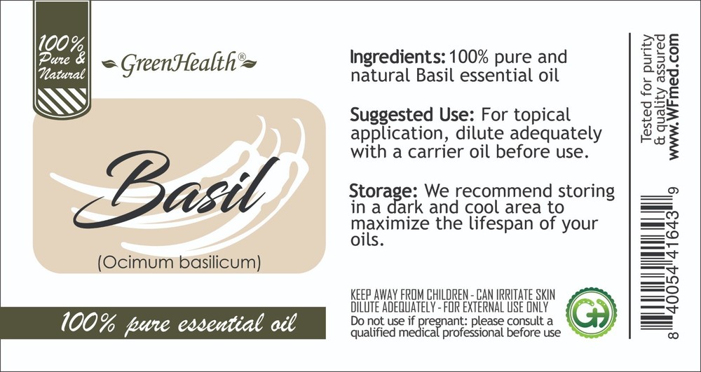 Basil Essential Oil 100% Pure Free Shipping Many Sizes